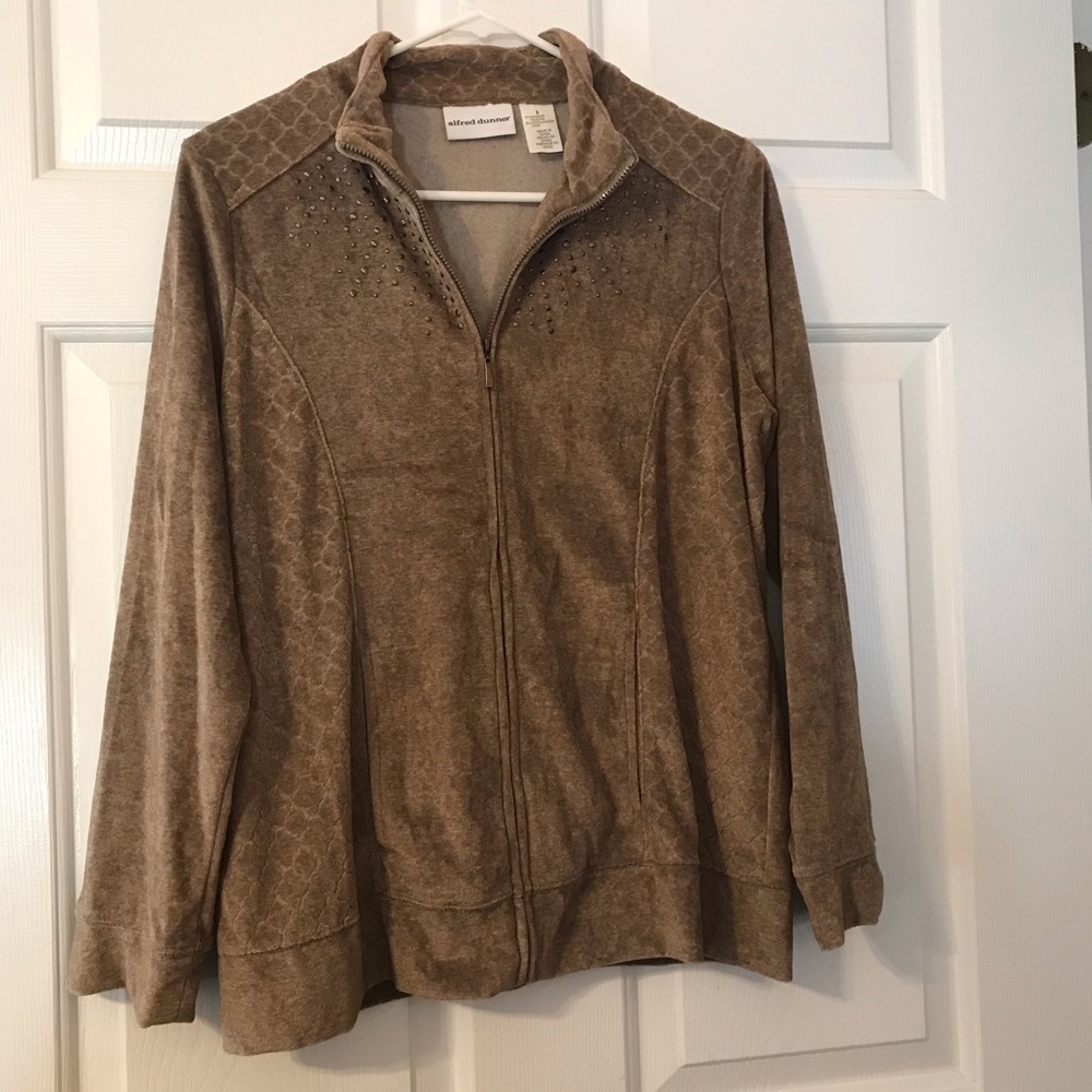 Alfred Dunner Velour Sweat Jacket